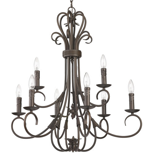 Homestead 9 Light 28 inch Rubbed Bronze Chandelier Ceiling Light, Large